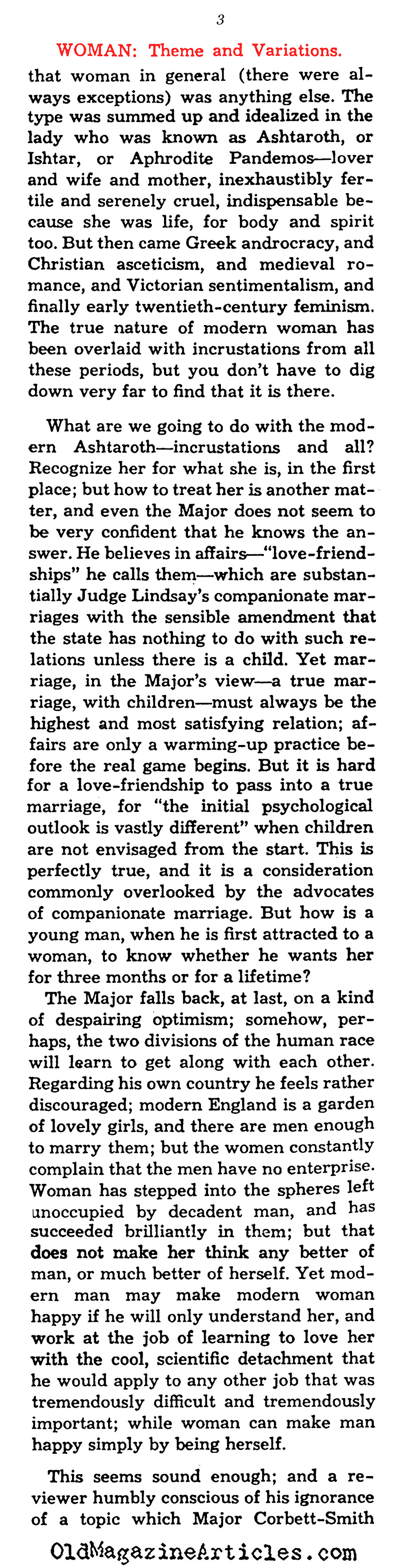 Another Addition to Man's Incomprehension of Woman... (The Saturday Review of Literature, 1932)